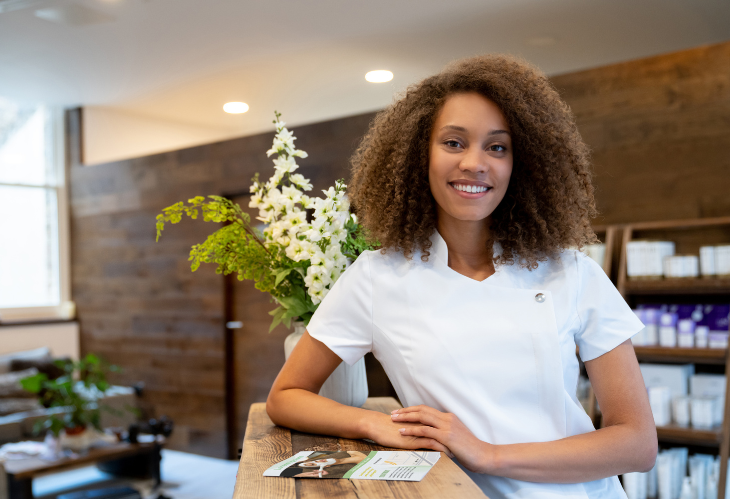 Portrait of a business owner working at a spa